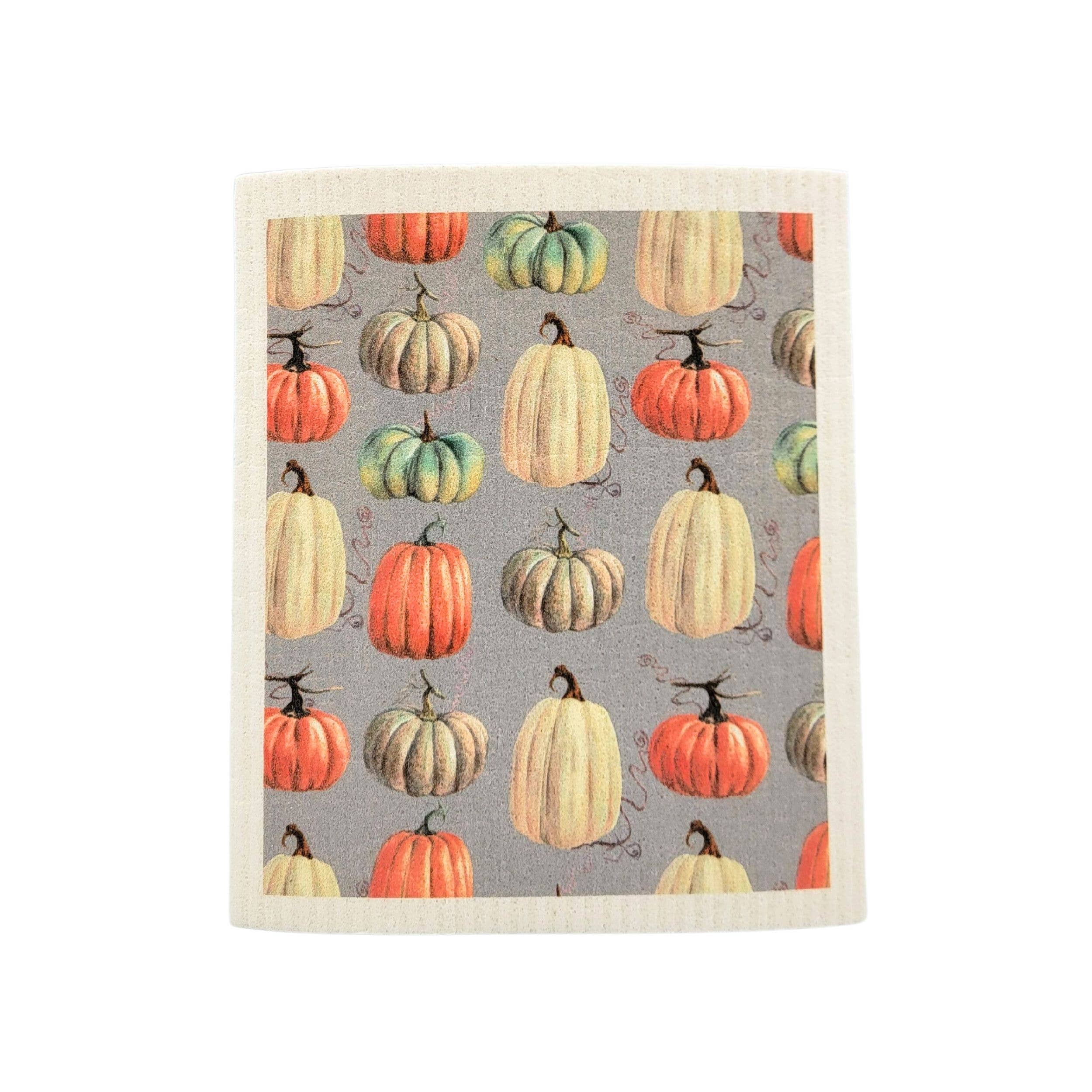 Pumpkin Pattern Swedish Dishcloth - Halloween Décor