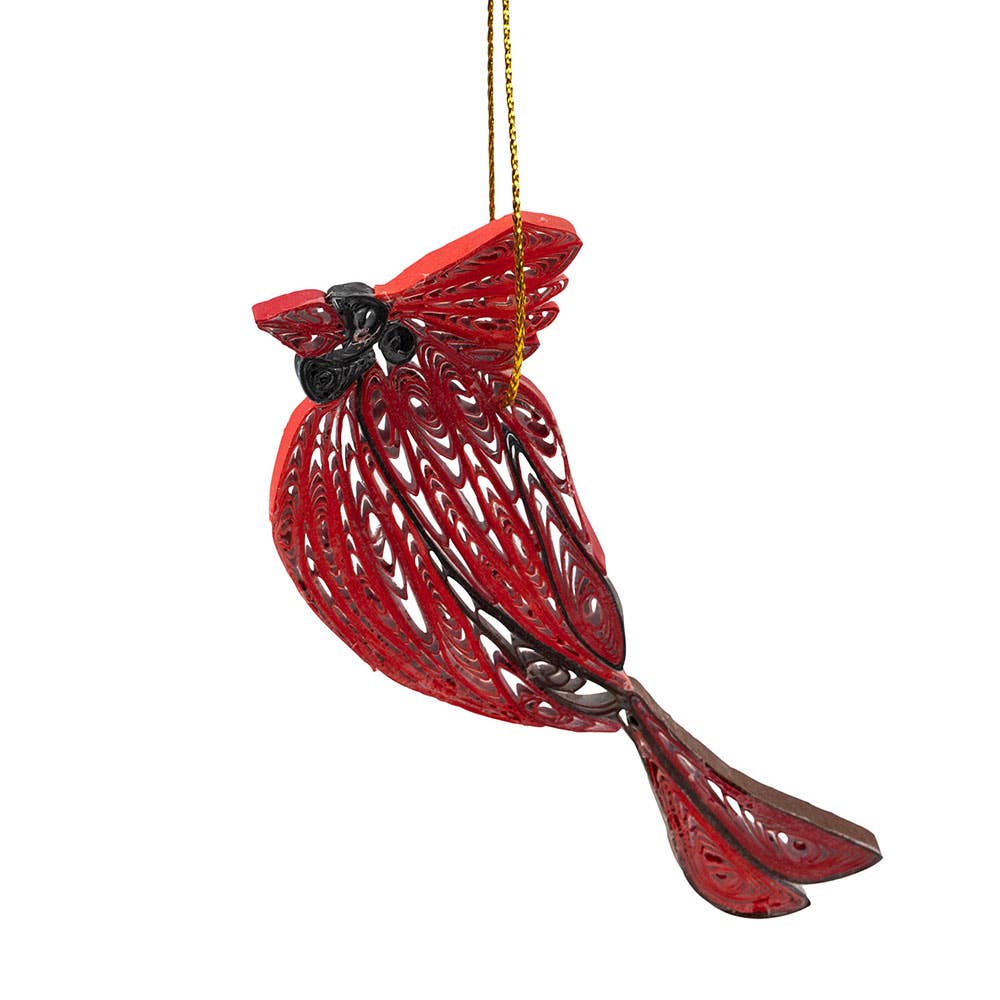 Quill Cardinal Holiday Ornament