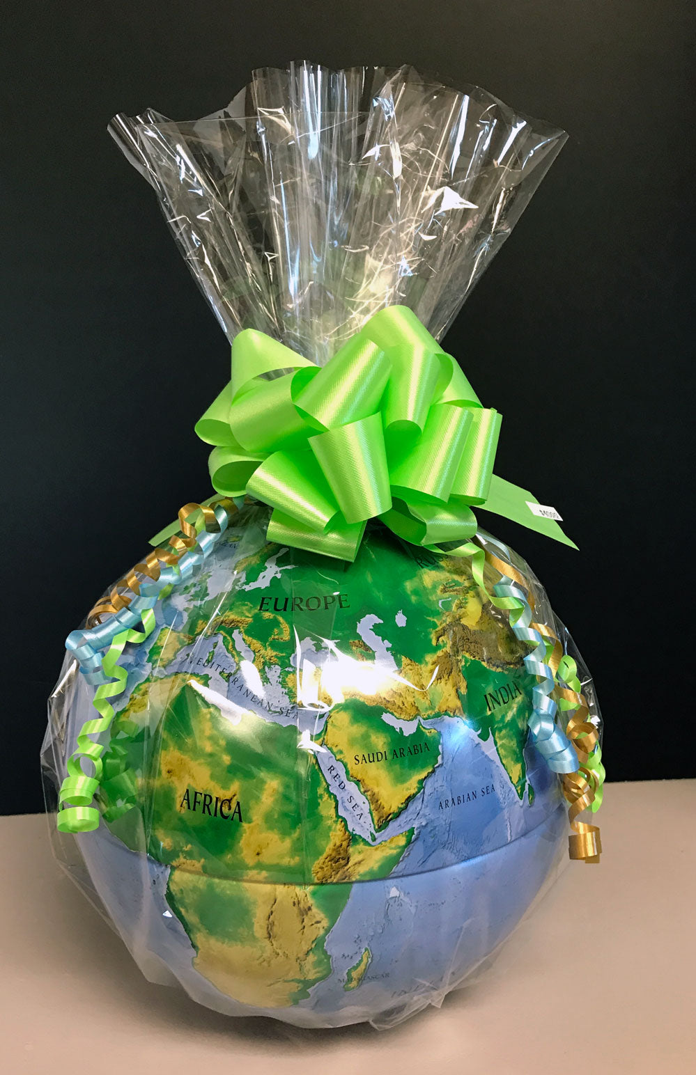 globe shaped gift basket